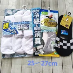 メンズ接触冷感＆抗菌防臭ソックス 25-27cm　ココピタ　計５足セットのサムネイル