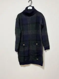 ブルーレーベル クレストブリッジチェック オフタートルネックワンピース 38