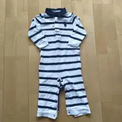 Ralph Lauren ストライプロンパース 80