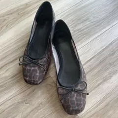 【美品】ZARA レオパード柄　シアー　バレエシューズ　36