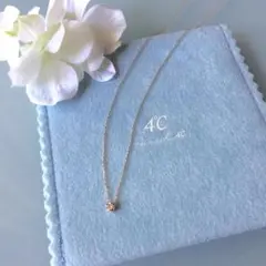 canal4℃ 一粒ダイヤモンドネックレス　K10ピンクゴールド