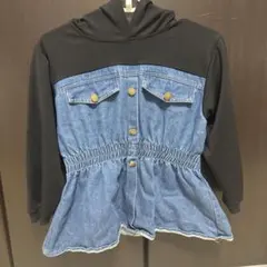 デニムスウェットドッキングトップス ビスチェ風