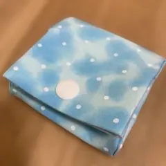 水玉 模様 布製 小銭入れ 水色 ぼかし コインケース 小銭入れ ハンドメイド