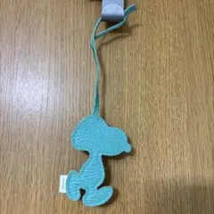 スヌーピー SNOOPY Kotty本革キーホルダー 緑色