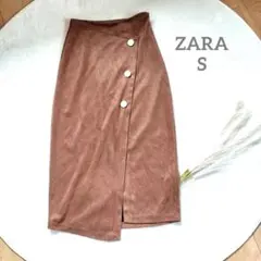 ZARA タイトスカートスウェード風ブラウン ✧レディース