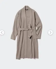 ユニクロ　スフレヤーンベルテッドロングニットコート　ベージュ　ベルト付き