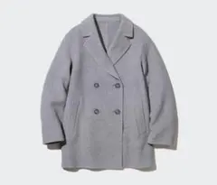 ダブルフェイスショートコート　グレー　ユニクロ