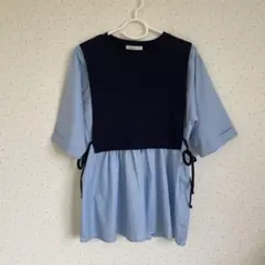 chocol raffine robe チュニック ネイビー×ライトブルーのサムネイル