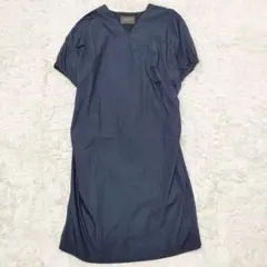 スピックアンドスパン vネック パフスリーブ ロングワンピース