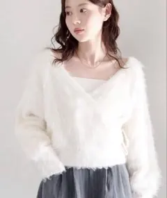 Kastane シャギーカシュクールニット