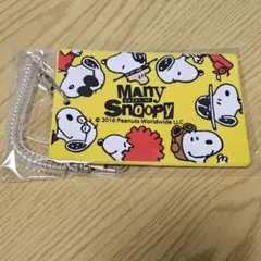 スヌーピー ICカードケース （伸びるストラップ付き)