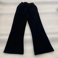 ブラック フレアパンツ フリース素材