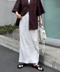 【-3キロ見え】すっきりシルエットリブスカート