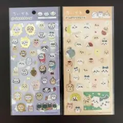 ちいかわ ゴールドクリアシール ①リボン　②ピース 正規品　シール　クリアシール