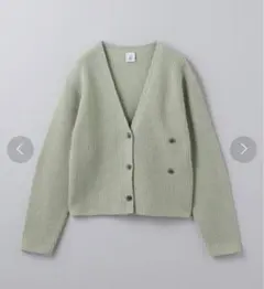 【新品未使用】＜6(ROKU)＞ウールコットン ミックス Vネック カーディガン