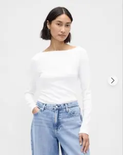 GAP モダンボートネックT Lサイズ 新品未使用タグ付き