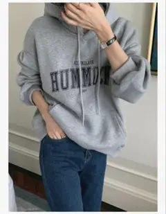 フード付き スウェット トレーナー グレー 秋冬 ゆったり 長袖 トップス