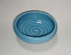 有田焼・ブルー釉渦紋丸小皿・新品未使用