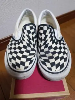 VANS スリッポン ワープチェッカーボードデザイン23.5cm