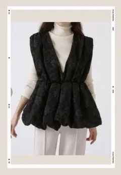 人気　花柄ジャガードタフタジレ　frene