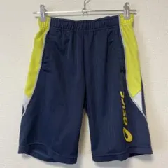 美品 asics スポーツハーフパンツ ネイビー 新学期 運動 ジャージ 春夏
