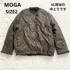 MOGA モガ リバーシブル キルティング ボアコート カーキ ノーカラーのサムネイル