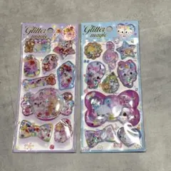 平成 レトロ ウォーターシール　わんちゃん　うさぎ　シャカシャカ 2枚セット