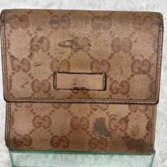 GUCCI グッチ GGキャンバス 二つ折り財布 コンパクトウォレットレディース
