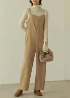 ベージュ キャミソール サロペット