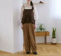 しまむら　choco ブラウン イージーパンツ　ワイドパンツ L
