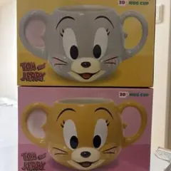 トムとジェリー 3Dマグカップ 2個セット　フェイスマグ