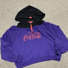 【新品未着用】Coca-Cola 肩出しパーカー 紫色のサムネイル