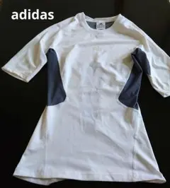 【adidas】 techfit 半袖トップス ホワイト/ダークグレー M