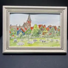 小さな水彩画原画 ハンブルグの町角 ドイツ 7557 - メルカリ