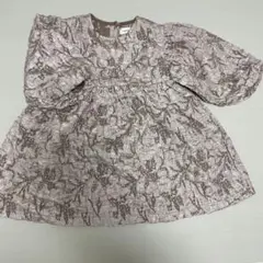 お値下げ中☺️Lauler ベージュ花柄七分袖ワンピース