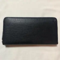 未使用難有り・ランバン コレクション・牛革 ファスナー長財布（紺ネイビー