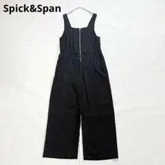 美品　スピックアンドスパン　フィブリルクロスジャンプスーツ　24AW　ブラック