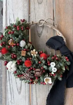 週末限定SALE❣️ 季節のリース　Xmasリース　ハーフリース　ドライフラワー