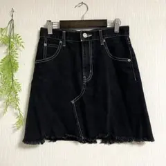 マウジー　moussy デニムミニスカート　レディース　ブラック　タイト　台形
