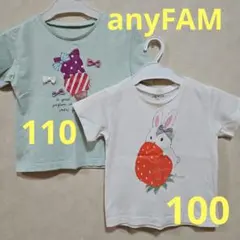 anyFAM　100・110サイズ　2枚セット　ホワイト　ミントグリーンのサムネイル