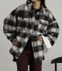 mono-mart アウター　オーバーサイズシャツジャケット　ブラック