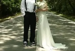 ウェディングドレス　前撮り　後撮り　結婚式　Aライン　白ドレス　エンパイア