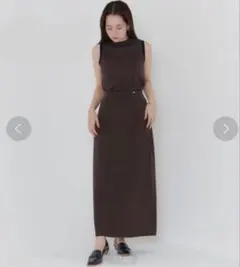 タイトスカート ダークブラウン TINA：JOJUN