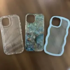 iPhone15用クリアケース 3点セット