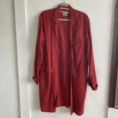 【期間限定値下／値下交渉不可】POOL リネン　アトリエコート　赤　サイズF