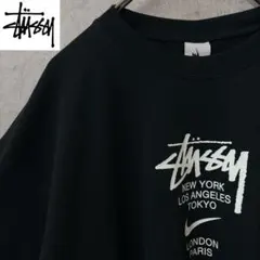 【激レア】STUSSY ステューシー　NIKE Tシャツ　完売モデル　黒　ナイキのサムネイル