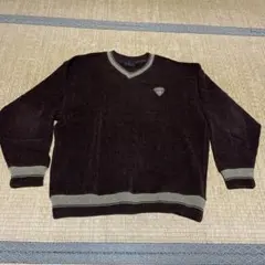 santa fe ダークブラウン Vネックニット