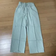 パンツ　レディースパンツ　ミント　グリーン　ワイドパンツ　スラックス