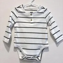 ベビー 長袖ロンパース ボーダー柄 80cm