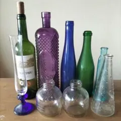 ガラス瓶　花瓶セット　 多色